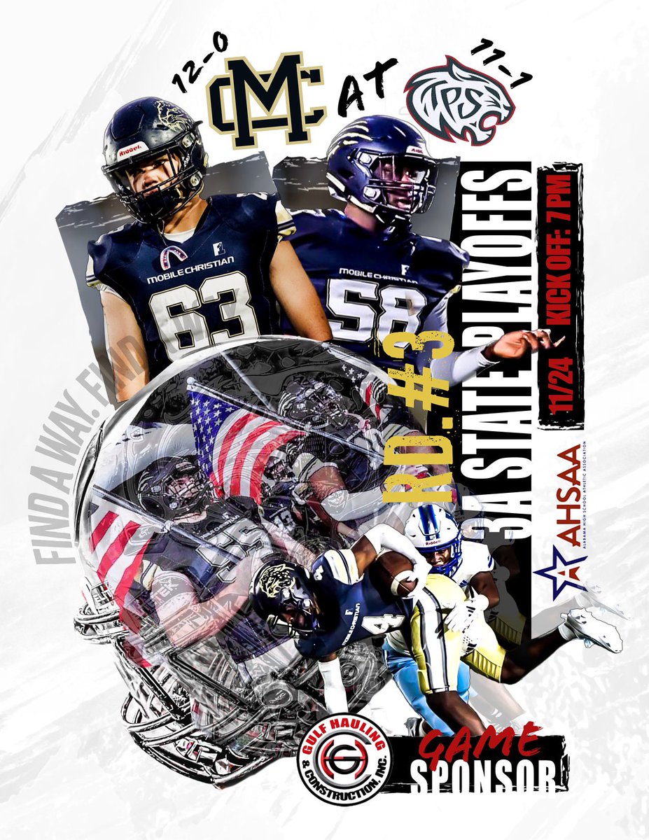 GAMEDAY! Round 3️⃣ 🐆 🏈 
⏰ 7:00pm
🆚 Trinity
📍 Ragsdale-Boykin Field
🎟️ Gofan ($10+fees)
📺 NFHS Network (<a href="/jhuau/">Joey Adams</a> on the call)
#FindAWay