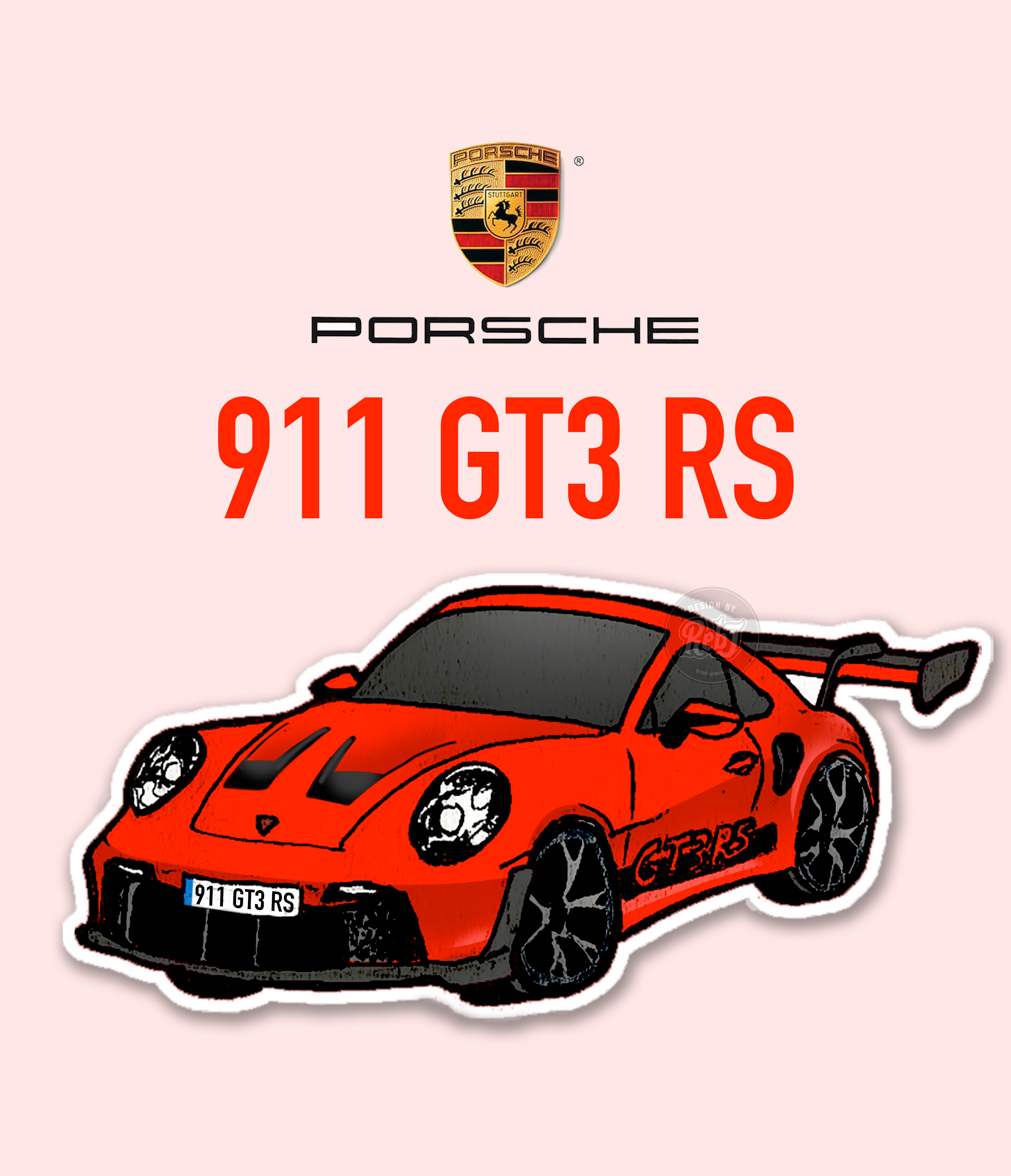 Porsche 911 GT3 RS - Porsche 911 Gt3 - Sticker