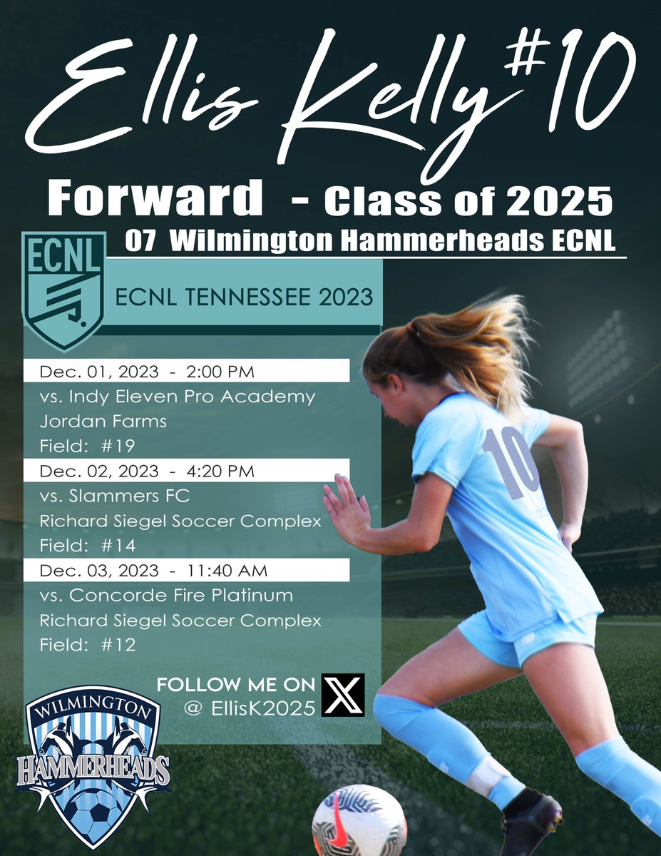 Excited for ECNL Tennessee! Come check us out! <a href="/PrepSoccer/">Prep Soccer ⚽️</a>
<a href="/TheSoccerWire/">SoccerWire</a>
<a href="/TopDrawerSoccer/">TopDrawerSoccer</a>
<a href="/ECNLgirls/">ECNL Girls</a>
<a href="/ImYouthSoccer/">ECNL/GA/Recruiting/College Soccer</a>
<a href="/ImCollegeSoccer/">College Soccer Truth ™</a>
<a href="/Co11egeSoccer/">College Soccer Recruiting Resources</a> 
<a href="/07ecnlhammers/">2007 Hammerheads Girls ECNL</a>
