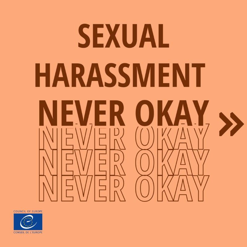 coe's tweet photo. Sexual harassment is never okay!

🚫 Not at work.
🚫 Not in sports.
🚫 Not on the street.
🚫 Nowhere!

The #IstanbulConvention leaves no doubt about it.

#EndViolenceAgainstWomenAndGirls