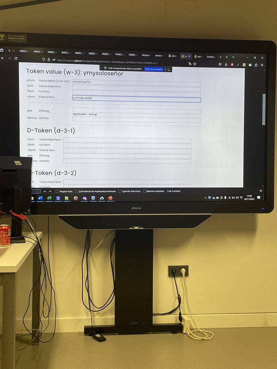 LetradasAlcala's tweet photo. Así es como se ve un proyecto de #humanidadesdigitales por dentro. Transcribiendo #letrasdemujer en XML a través de plataforma #TEITOK. Hoy hemos tenido reunión del grupo para aclarar dudas y seguir avanzando. ¿Te imaginabas así el interior de un #corpus? @UAHes #Letradas #Mujer https://t.co/nxIsiKQAoj