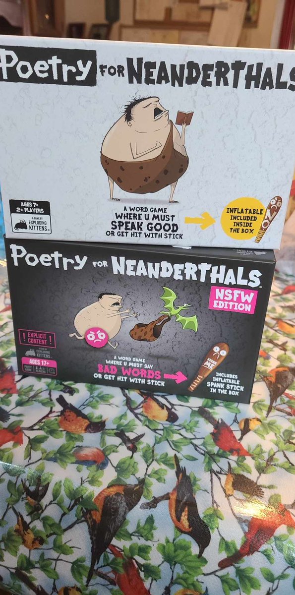 Picked up some new games at the lgs in my hometown. #explodingkittens #poetryforneanderthals #localgamestore