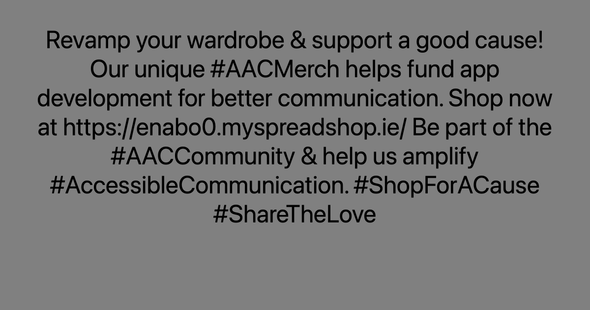 Revamp your wardrobe & support a good cause! Our unique #AACMerch helps fund app development for better communication. Shop now at ayr.app/l/J7iE/ Be part of the #AACCommunity & help us amplify #AccessibleCommunication. #ShopForACause #ShareTheLove