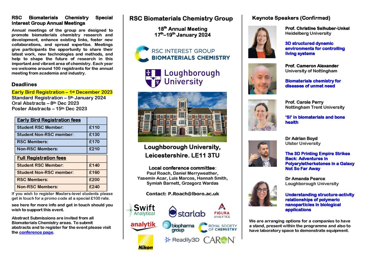 Paul_Roach's tweet photo. Early bird deadline and abstract submissions RAPIDLY approaching!!!

Registration and abstract submission through the following link https://t.co/pllNTIze5Q
Please do share, and if you're interested to sponsor get in touch. https://t.co/E805mxr00x
