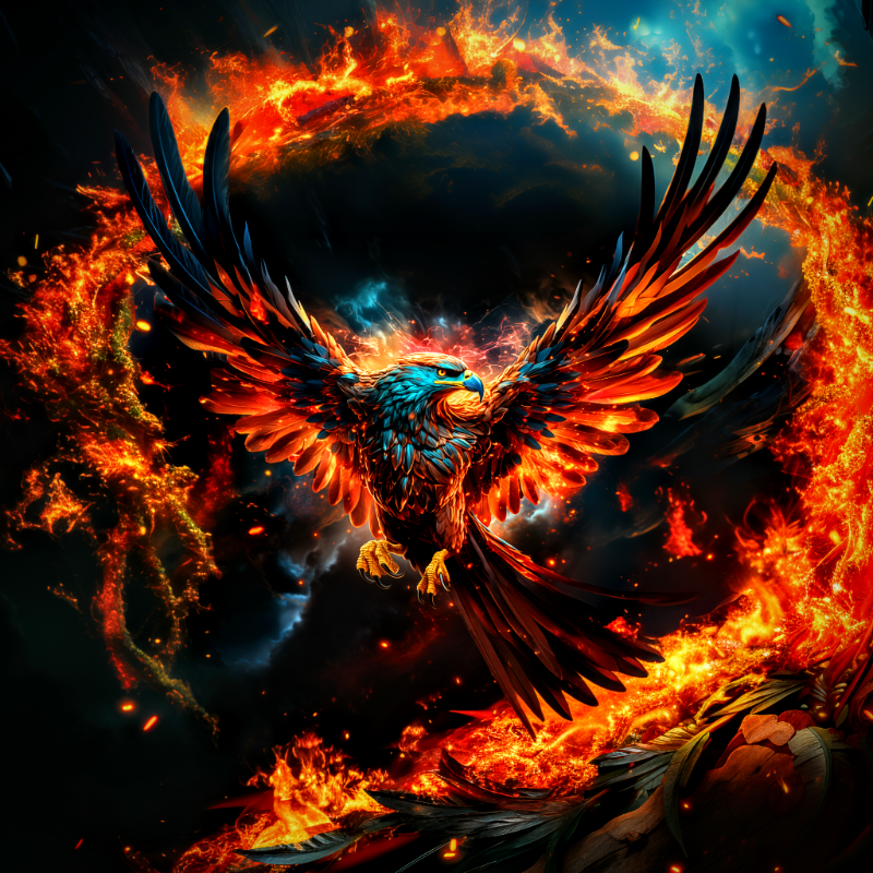 waywardthird's tweet photo. "In the midst of chaos, there is also opportunity." 
– Sun Tzu

Rise from the ashes, embrace the blaze of transformation, and soar on the wings of destiny. https://t.co/XYolRkLVWD