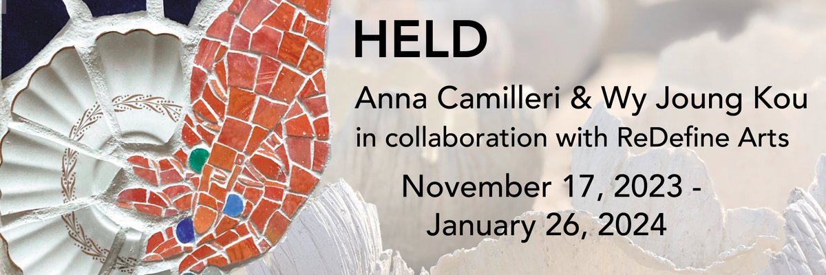 Join us for HELD, an exhibition by Anna Camilleri & Wy Joung Kou, in collaboration with @ReDefineArts, from November 17 2023 - January 26, 2024. Find out more: tangledarts.org/whats-on/held