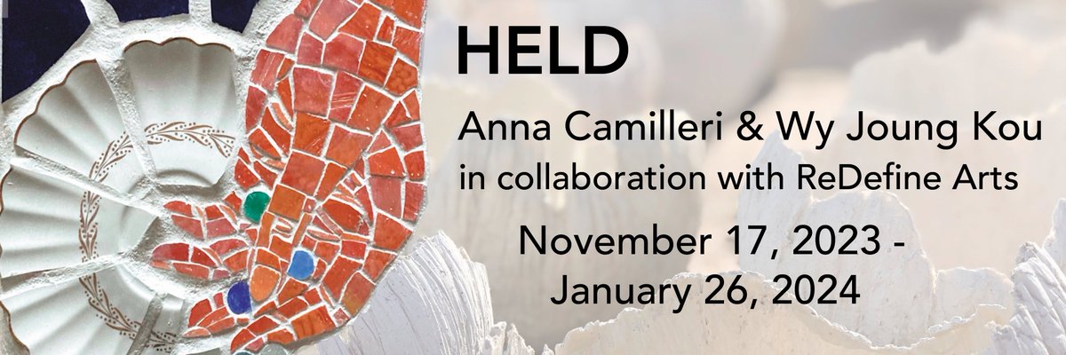 Join us for HELD, an exhibition by Anna Camilleri &amp; Wy Joung Kou, in collaboration with @ReDefineArts, from November 17 2023 - January 26, 2024.
Find out more: tangledarts.org/whats-on/held