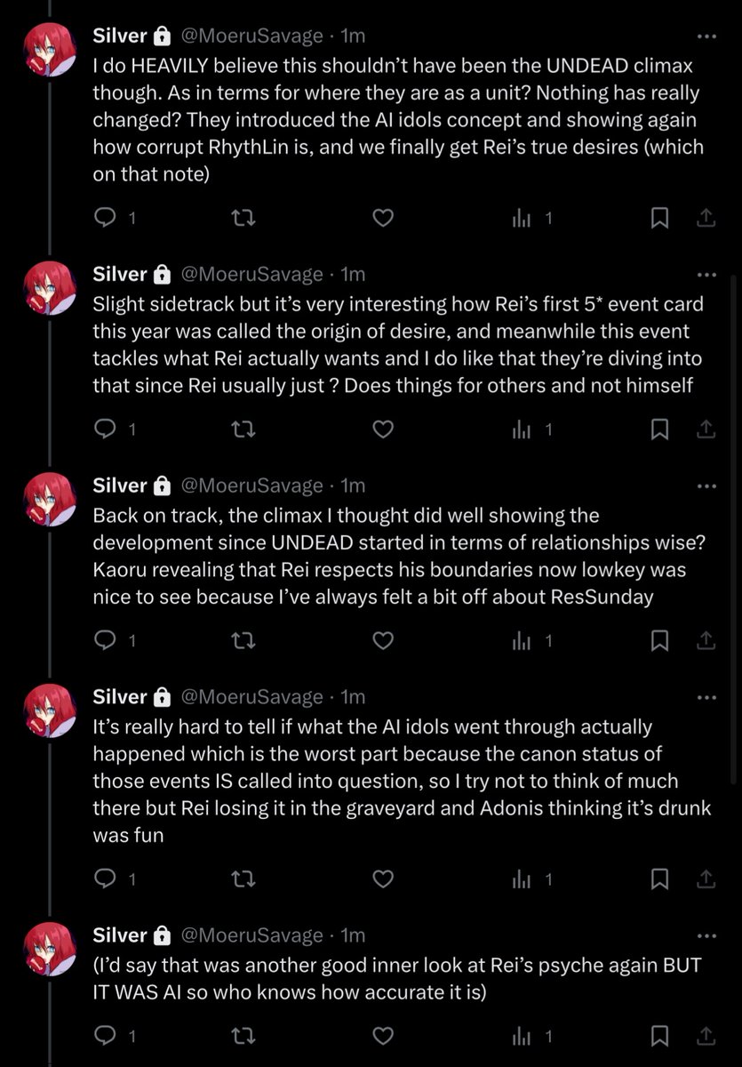 CloseToNightSky's tweet photo. Accidentally posted my thoughts on the UNDEAD climax on priv but I’m posting them here now 
( One of these days we’ll get an Adonis center story praying for it to be next but maybe alongside Rei and not Kaoru because Kaoru and Adonis are always teamed up it feels.) https://t.co/0sDrWz3ERp