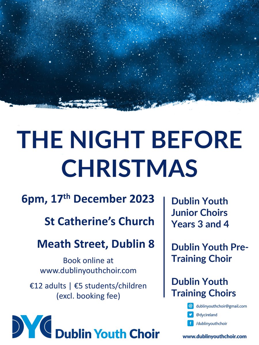 dycireland's tweet photo. In under 1 hour, we have sold over 350 tickets to our December concerts! Next week, we'll be releasing any remaining tickets to the general public. #WeAreDYC #lovechoral https://t.co/3XBKubzUPy