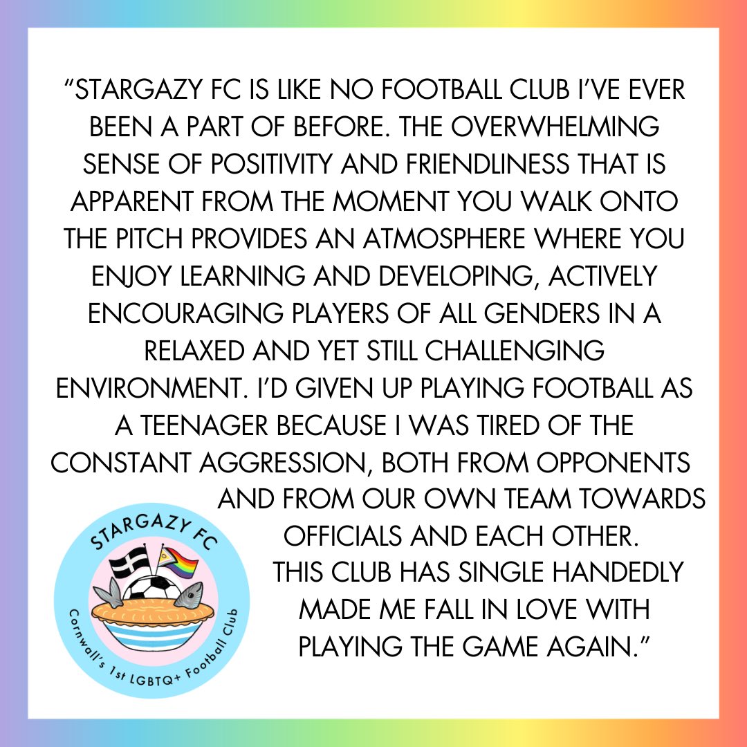 stargazyfc's tweet photo. Meet Dom, one of our incredible goalkeepers (we have 4! Arenโt we lucky!) have a read about what Stargazy FC means to Dom ๐ณ๏ธโ๐โฝ๏ธ๐ณ๏ธโโง๏ธ#stargazyfc #lgbtqfootball #cornwallfootball #hayleafc #cornwalllgbtq #lgbtqcornwall #lgbtqsport https://t.co/kKsfUmOAil