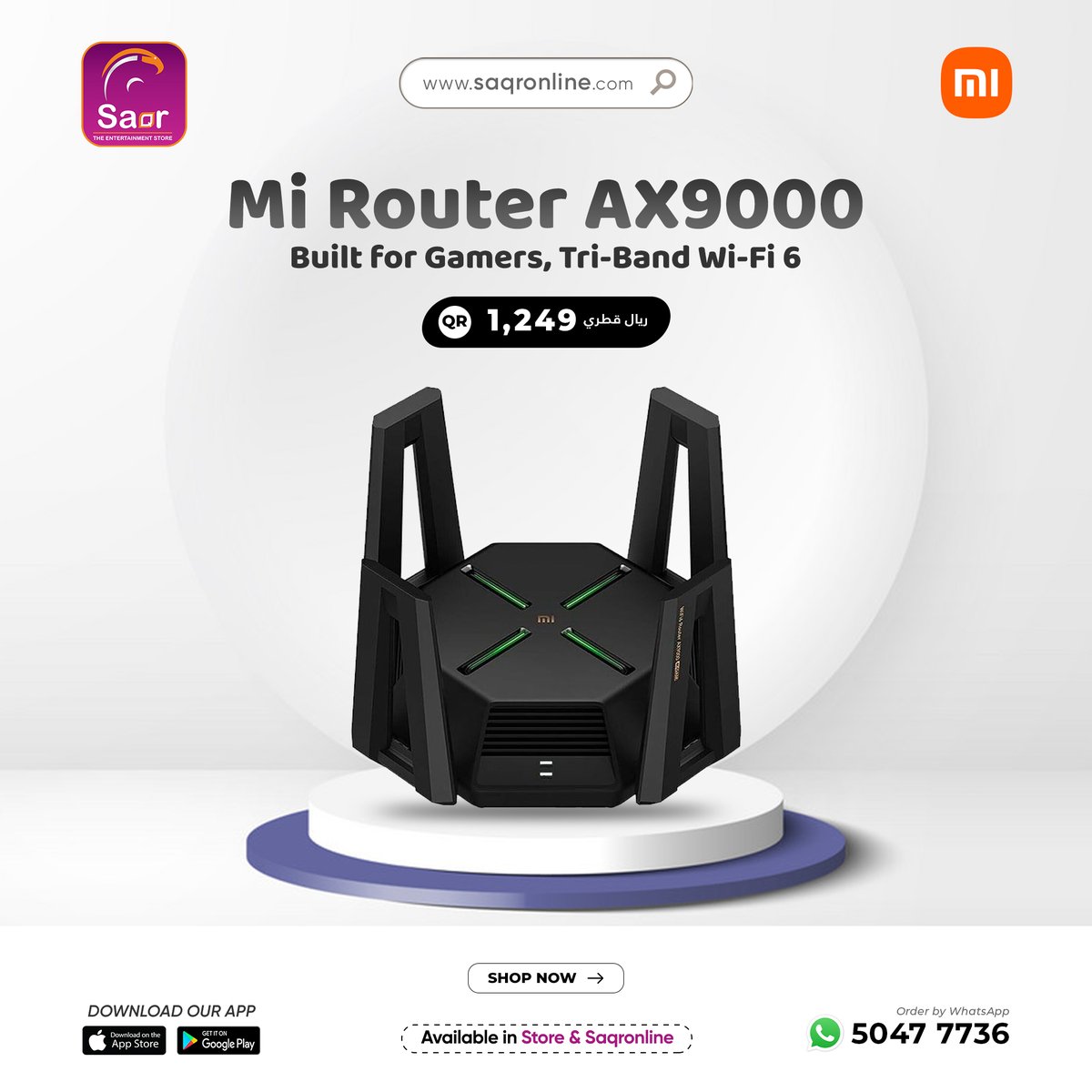 saqrstore's tweet image. Mi Router AX9000

🛒 Shop now: 1003000037674

🛍️ Available in Store &amp;amp; Saqronline

#wifirouter #miwifirouter #ax9000router #saqr #saqrstore #saqronline #saqronlineorder