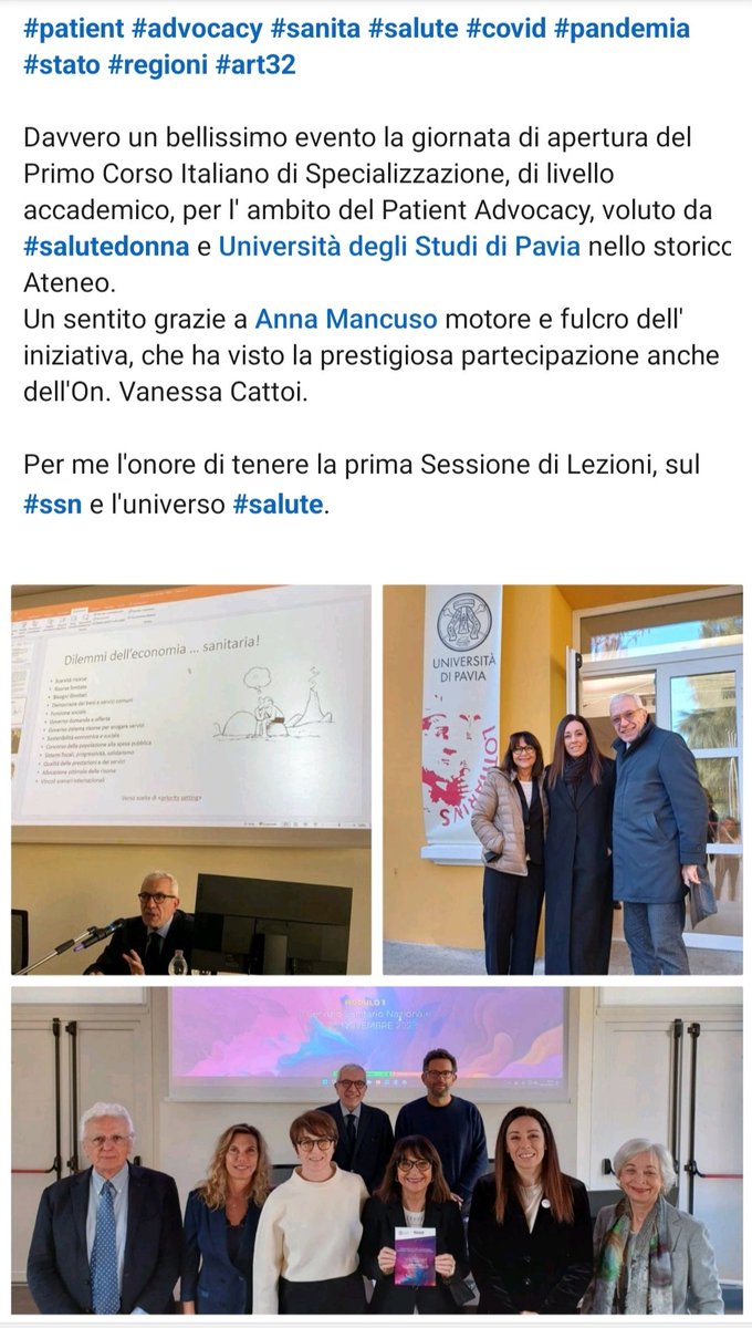 thinkingmelon's tweet image. #patient #advocacy #salutedonna @unipv