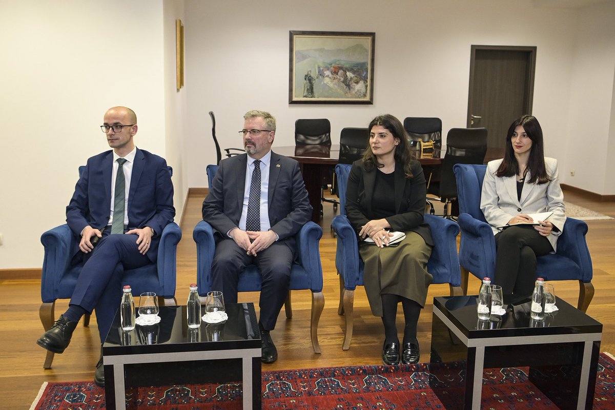 A pleasure to host 🇧🇪 Minister of Foreign Affairs <a href="/hadjalahbib/">Hadja Lahbib</a>. Brussels is a threefold capital, encompassing the main institutions of 🇧🇪, the EU &amp; NATO. Our steadily improving relations are therefore of great significance as we work steadily toward Euro-Atlantic integration.