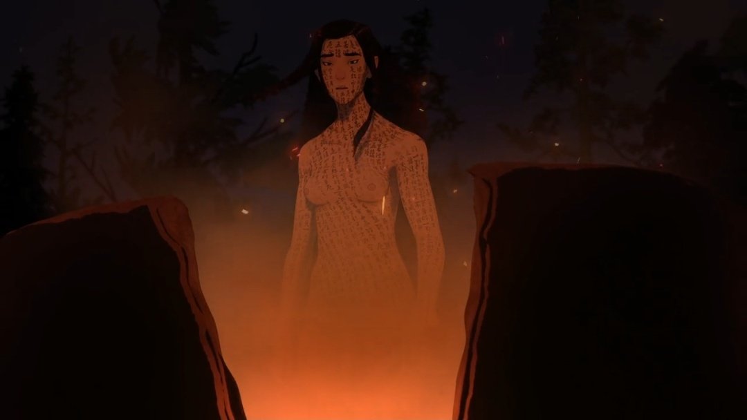 I really love when shows use Nudity as an artistic expression instead of for sexual use. Mizu from Blue Eye Samurai writing the Heart Sutra all over her body symbolically purifying her soul so she can purify her art was incredibly brilliant and captivating