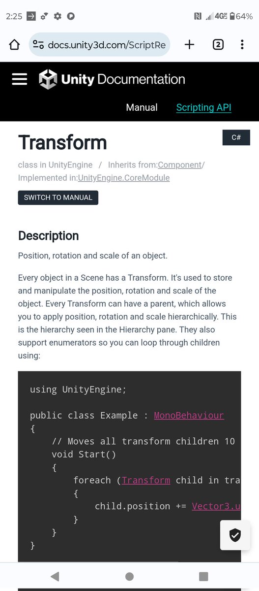 WallyOwi30's tweet image. Unity transform documentation : wanted to see the full list of standards for the space shooter 🛸
docs.unity3d.com/ScriptReferenc…
#unitygamedev #unitygamedevelopers #portlandgamedev