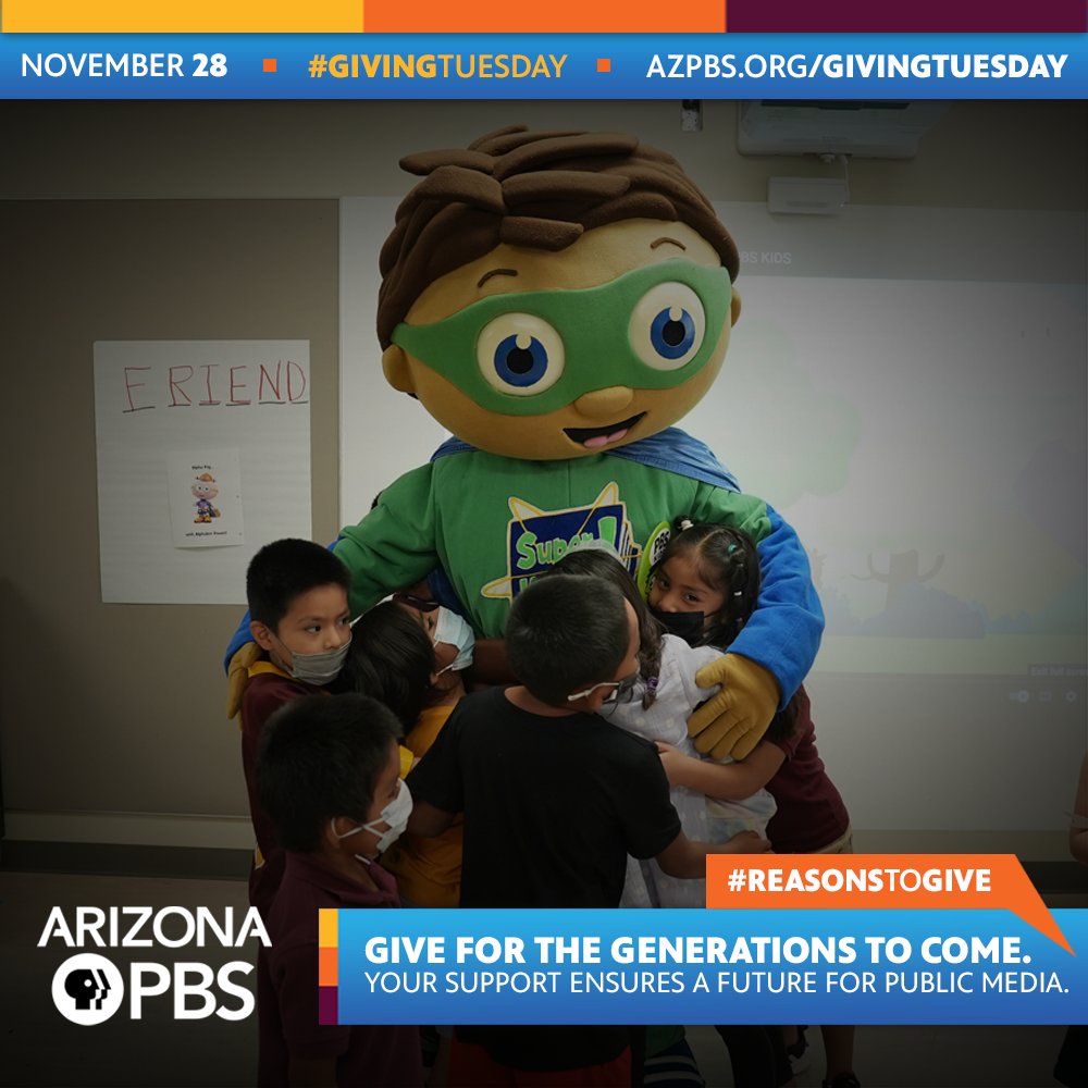 Education, inspiration, and entertainment are at the core of what we do. This #GivingTuesday, consider how your gift can make a difference in our community and at #ArizonaPBS. Make a donation on November 28 to make a difference! bit.ly/3QnfwVJ