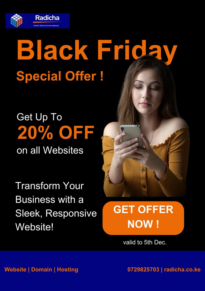 radichaltd's tweet photo. Take advantage of our offers and revamp your online presence this black Friday. Save up to 20% on stunning website designs! https://t.co/S2tt5UbTNF