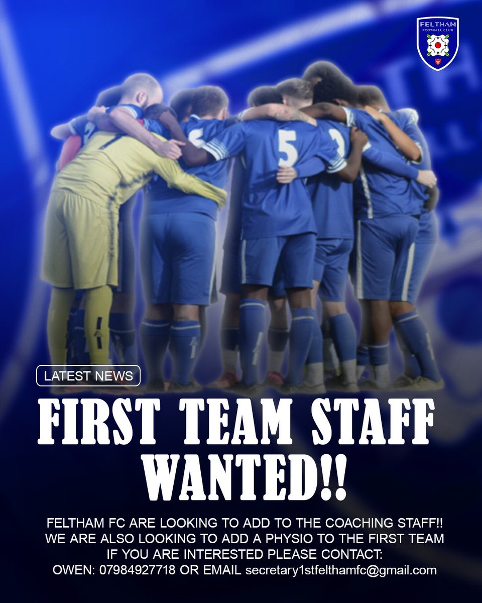 #felthamfc #staffwanted #Football