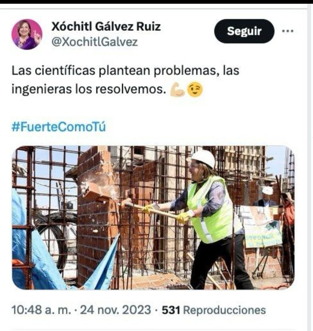 Rocha4T's tweet photo. Mi pecho no es bodega 😎

Oye corrupta @XochitlGalvez ¿por qué borraste este tuit donde pusiste que “las científicas plantean problemas, las ingenieras los resolvemos”?

¿A qué le tuviste miedo? ¿Crees que ahora sí te vayas abajo de Samuel en las encuestas? Sea como sea, tu campaña toda seca, vacía y sin proyecto alguno, va en picada. 

Nos da gusto que día con día el PRIANRD se está yendo al basurero de la historia. (Agradecemos ampliamente a @ClaudioXGG por ser un tonto junior que no sabe nada de política y haya tomado una decisión que beneficia mucho a la 4T) JAJÁ.

@laprimera_mx Presidenta de México será @Claudiashein ♥️🫡