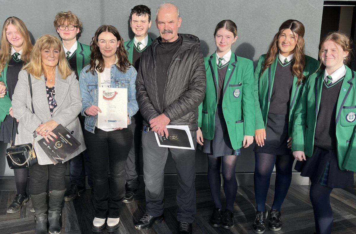 ArtDesignDept1's tweet photo. Big congratulations to Shannon Doyle for receiving CCEA A-level Moving Image Arts top pupil.
Lismore’s MIA pupils &amp; teachers were invited to attend with Shannon and her family the CCEA film showcase in the Odyssey to view all award-winning film work. @lismorecollege https://t.co/9YEiM5njuO