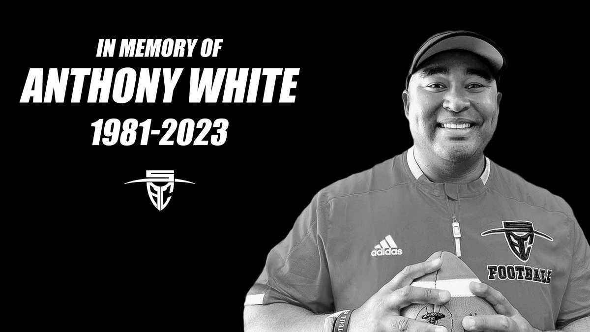 We are deeply saddened to announce the passing of Head Football Coach Anthony White after a courageous battle with cancer. 

Anthony has left an indelible mark on SAC Athletics and everyone who was blessed to know him.
