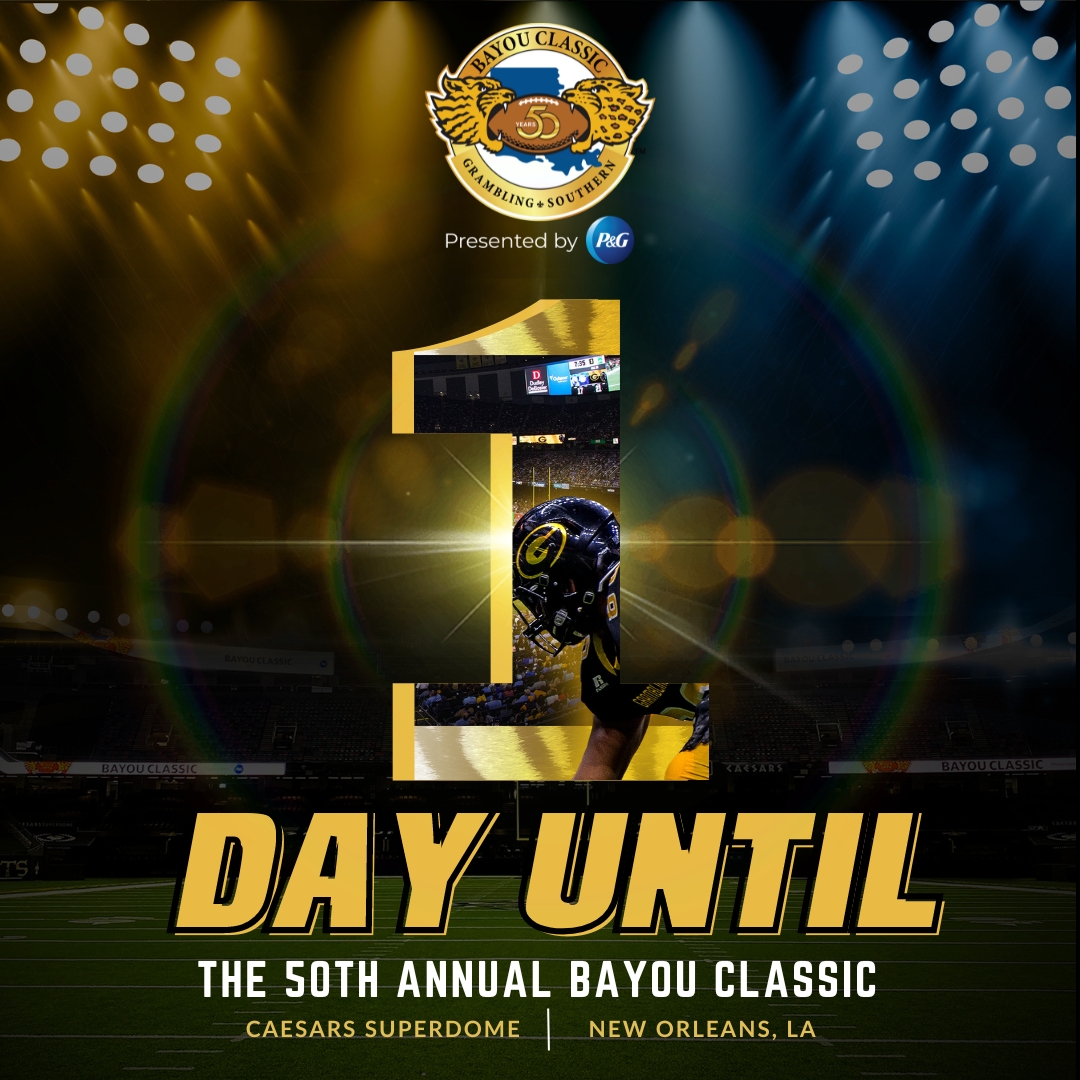 BayouClassic74's tweet photo. Brace yourselves, cause TOMORROW it's going down at the Bayou Classic, y'all! We're counting down the hours until the lituation begins! Get ready to bring that energy and vibe, because it's gonna be a whole mood! #BayouClassic50 #ExperienceThePower #1HBCUClassic https://t.co/Qf8j6tiPaU