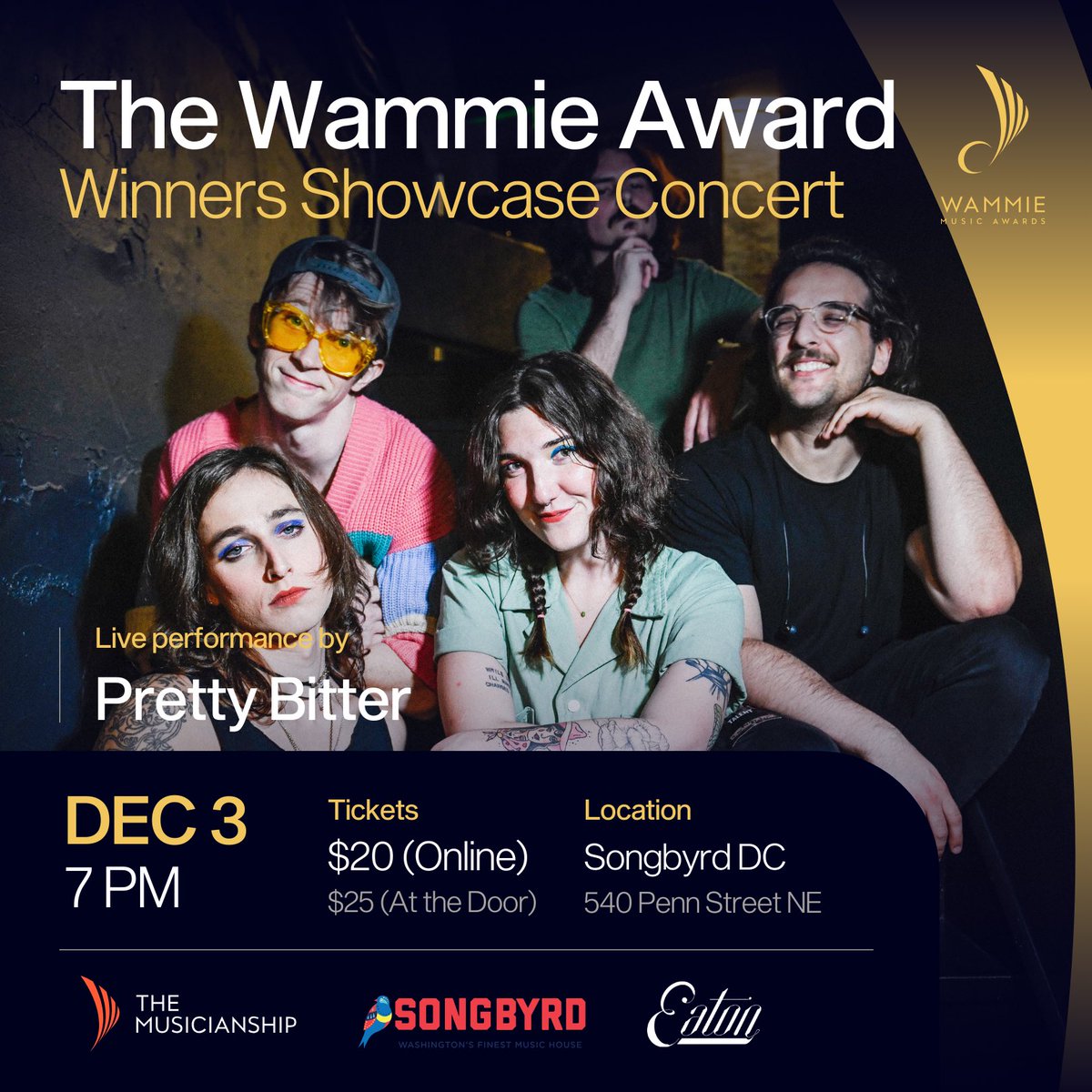 Songbyrd Music House (@songbyrddc) on Twitter photo On this #blackfriday take a moment to check out and grab tix for the #dcmusic concert of the season!!
It’s the <a href="/wammiesdc/">The Wammie Awards</a> Winners Showcase 12/3 featuring <a href="/AutumnLaBella/">B E L L A</a> <a href="/BlackRaveCult/">Black Rave Culture</a> <a href="/OuterloopNova/">OuterloopNOVA</a> <a href="/prettybittermp3/">pretty bitter is a band</a> in support of <a href="/TheMusicianShip/">The MusicianShip</a>!
TIX > link.dice.fm/d8m0HVUNZEb On this #blackfriday take a moment to check out and grab tix for the #dcmusic concert of the season!!
It’s the <a href="/wammiesdc/">The Wammie Awards</a> Winners Showcase 12/3 featuring <a href="/AutumnLaBella/">B E L L A</a> <a href="/BlackRaveCult/">Black Rave Culture</a> <a href="/OuterloopNova/">OuterloopNOVA</a> <a href="/prettybittermp3/">pretty bitter is a band</a> in support of <a href="/TheMusicianShip/">The MusicianShip</a>!
TIX > link.dice.fm/d8m0HVUNZEb