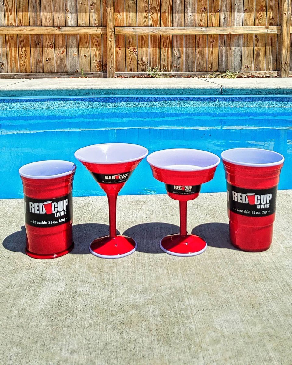 Red Cup Living Reusable Red Plastic Cups - 24 oz Party Cups With