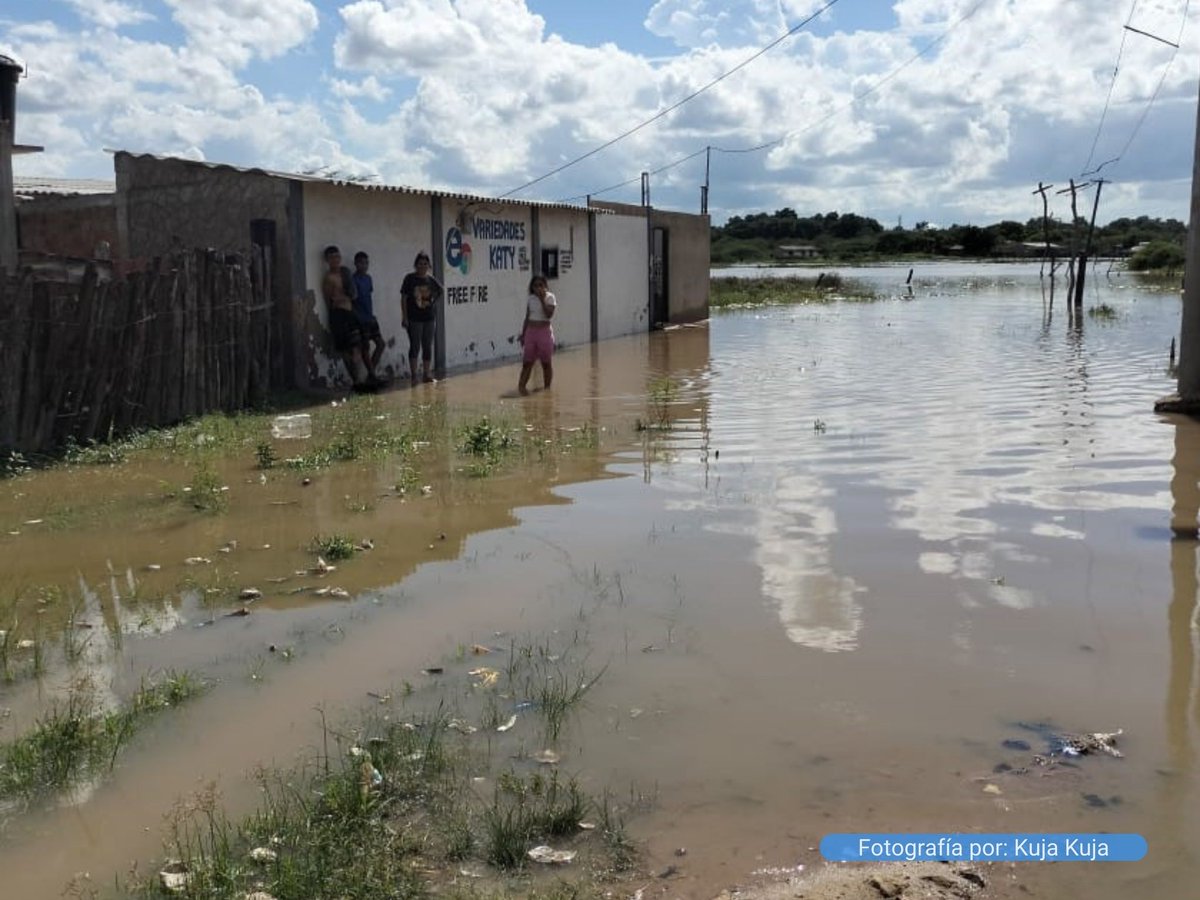OCHACOLOMBIA's tweet photo. A raíz del incremento de lluvias en #LaGuajira, más de 132.000 personas de los municipios de Riohacha, Uribia, Manaure, Maicao y San Juan del Cesar se encuentran expuestas a diversos factores de riesgo, incluyendo daños en viviendas, escasez de agua y comida.🧵 https://t.co/f7R1nF35yq