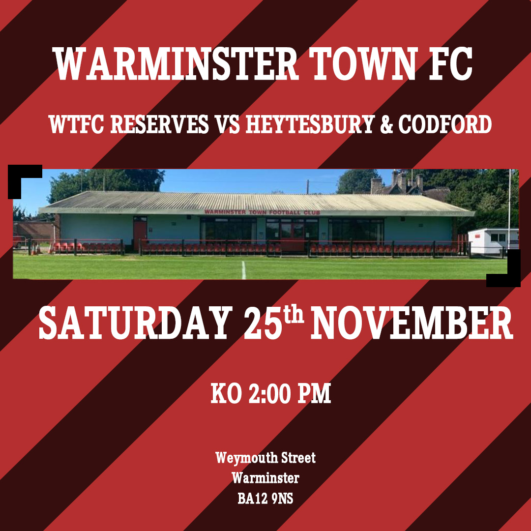 With no First Team football for another week, why don’t you come along to watch the Reserves in action at 2 pm?

#warminster #football #soccer
