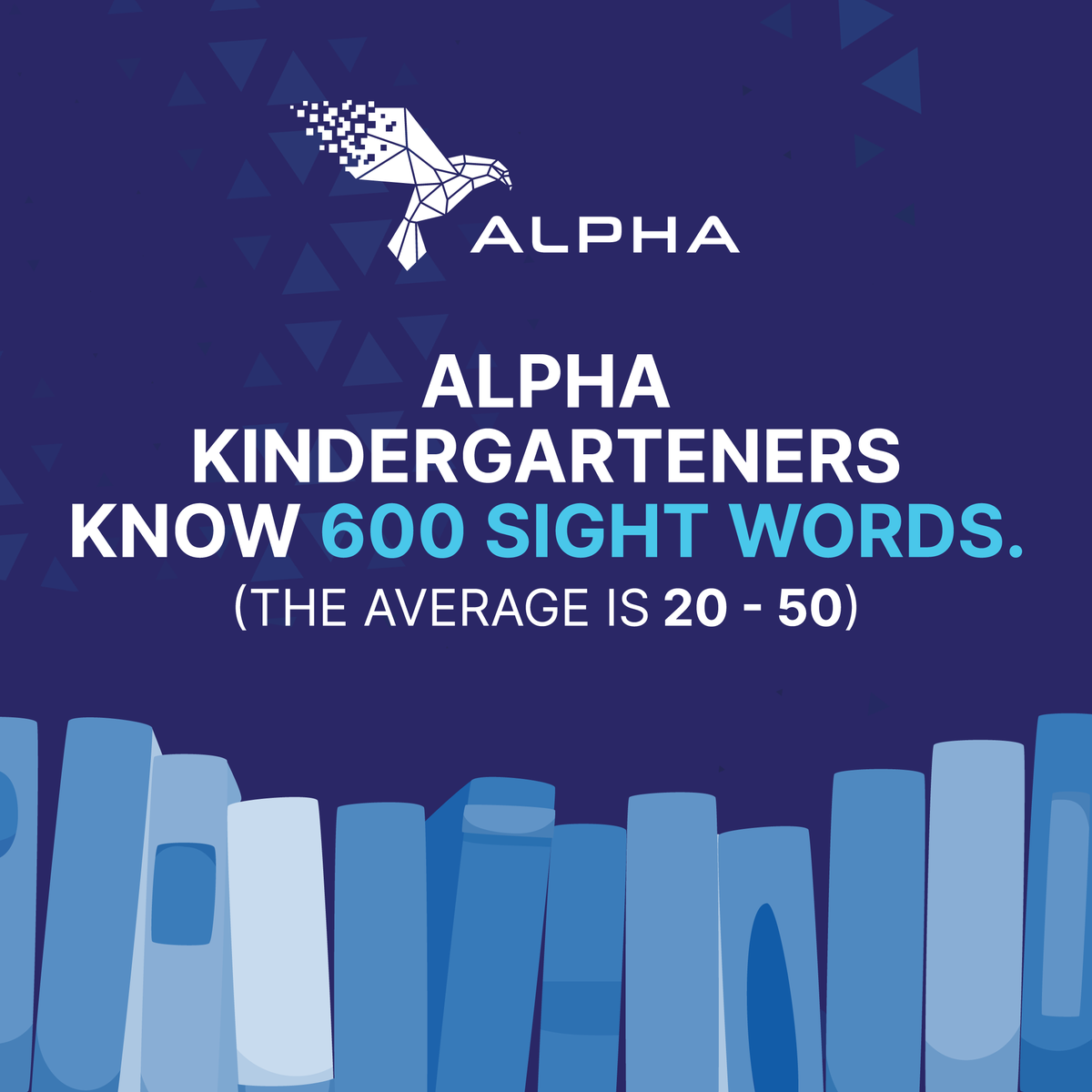 Get ready for awe! By Kindergarten's end, kids read chapter books like Mercy Watson and Magic Treehouse, mastering 600 sight words! Most know 25-50, but Alpha kids? They're ahead of the curve! Book a call with us: hubs.la/Q029BqvD0
