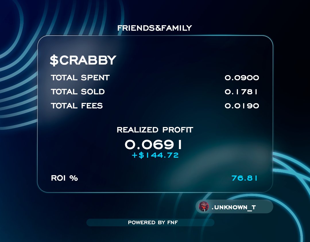 0xFriendsFamily's tweet photo. Alpha scouting session started and our users starting to experiment our tools and get positive returns. 📈

Degens, remember, P is P. Learning how to manage in this market is GMI 😶‍🌫️

$CRABBY $RBBT https://t.co/zXlEht16Qp