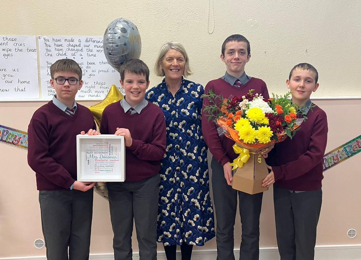 Today marks the end of an era as we bid farewell to our dear Principal Mary Donovan.  The boys sang beautifully, recited  poems, and presented heartfelt gifts in her honor. Wishing her a retirement filled with joy, relaxation, and endless adventures ahead!