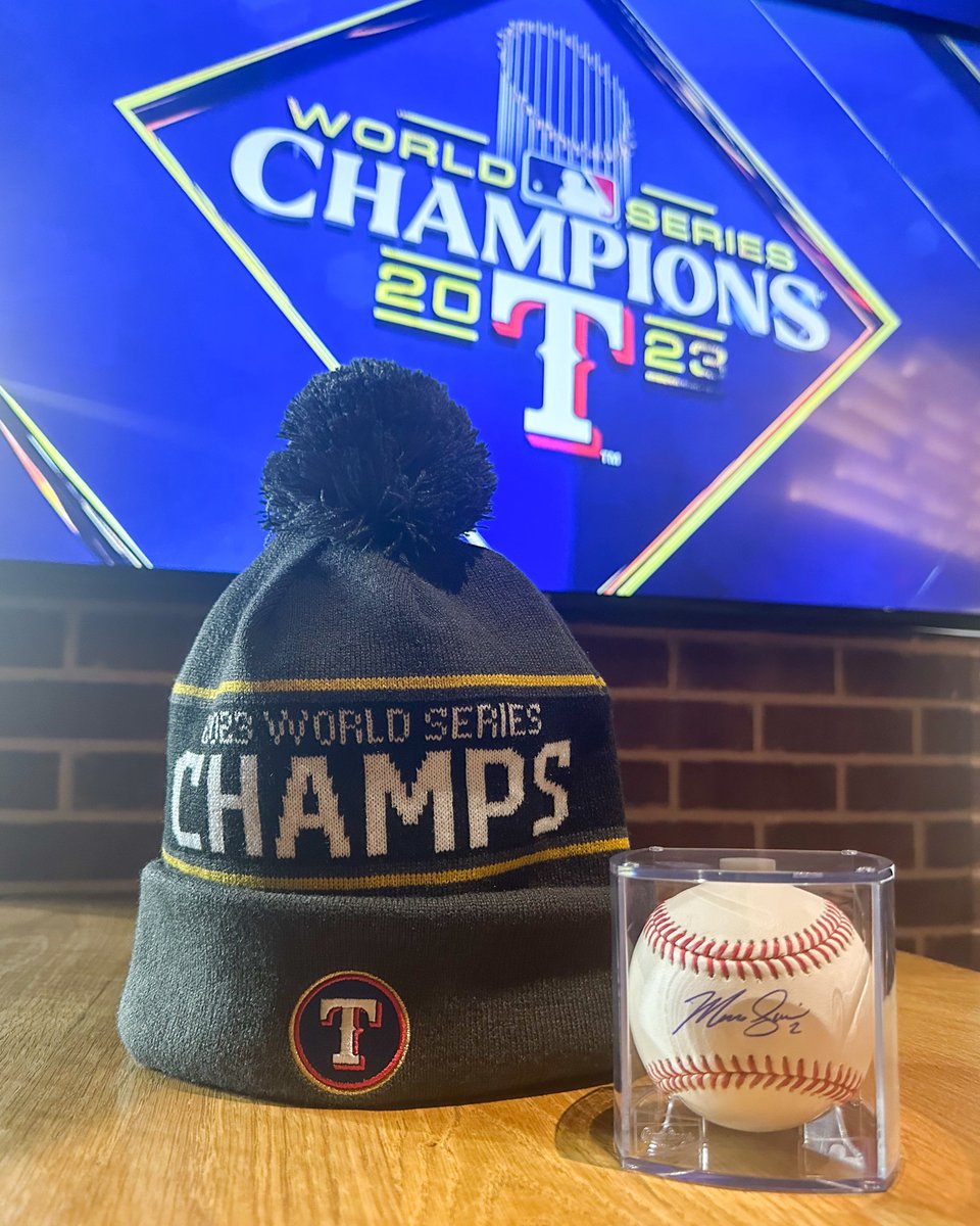 🚨 Black Friday Giveaway 🚨 Repost for a chance to win this signed Marcus Semien baseball and World Series Champions beanie!