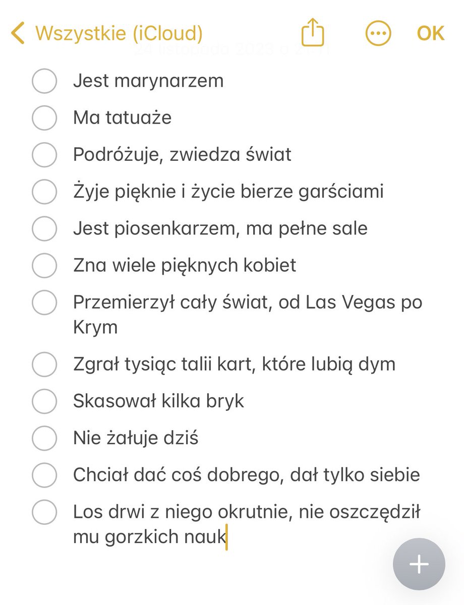 Lista warunków do spełnienia żeby być idealnym typem