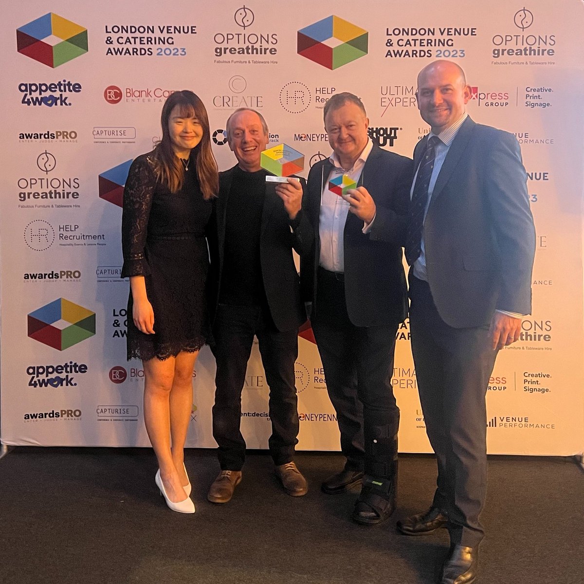 VictoryServices's tweet photo. 🏆 Exciting news our team attended the event, not as hosts, but as #winners at #LVCA23! #VSC secured the title for Best Venue Customer Service and proudly took home the silver award for Best In-House Caterer. Big thanks to our incredible #teams for their hard work and dedication. https://t.co/jGbVgO9pmM