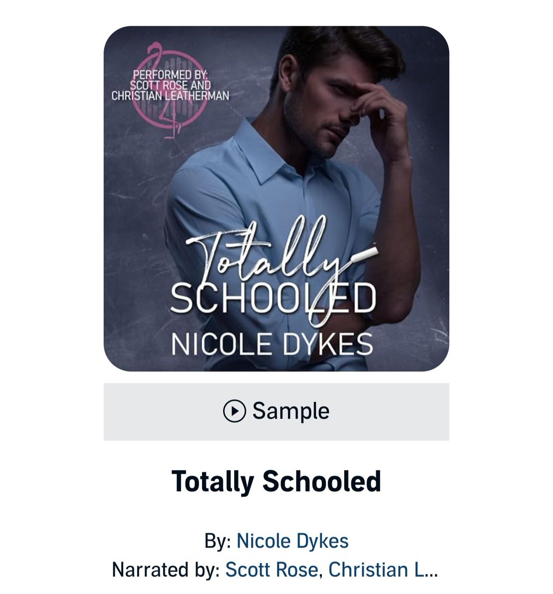 Christian Leatherman (@leathermanaudio) on Twitter photo HAPPY RELEASE DAY 🎉🎉🎉
"Totally Schooled" by Nicole Dykes, and co-narrated with <a href="/ScottRoseVoice/">ScottRose_Narration</a> is a beautiful MM romance about a kindergarten teacher and a broody, lonely single father whose daughter happens to be in his classroom.
#audiobook #mmromance #lgbtq #foundfamily HAPPY RELEASE DAY 🎉🎉🎉
"Totally Schooled" by Nicole Dykes, and co-narrated with <a href="/ScottRoseVoice/">ScottRose_Narration</a> is a beautiful MM romance about a kindergarten teacher and a broody, lonely single father whose daughter happens to be in his classroom.
#audiobook #mmromance #lgbtq #foundfamily
