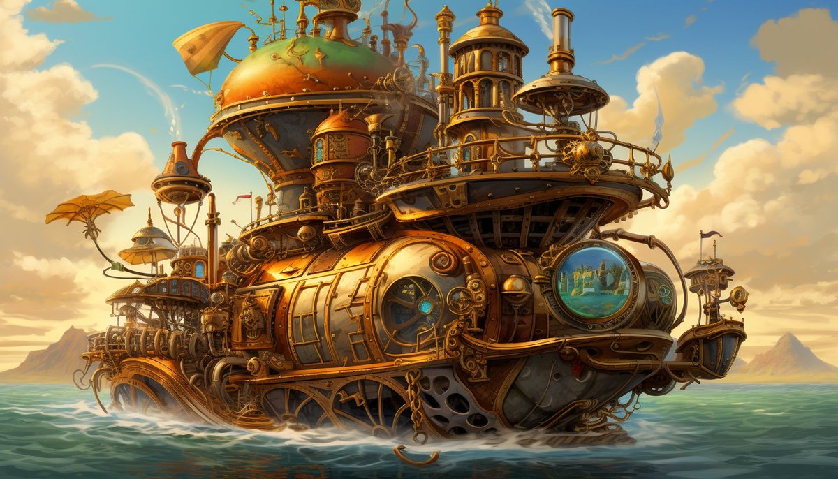 🌟#DailyTheme - Steampunk Dreams🌟

🌟Ferry Adventures🌟

🧠Steampunk voyages across fantastical waters aboard intricate and whimsical ferryboats adorned with gears.

✍#Promptshare : Check the ALTs ⏬

#aiartcommunity @Edgar_AI_Poe #AiArtSociety #AIArtGallery #teens