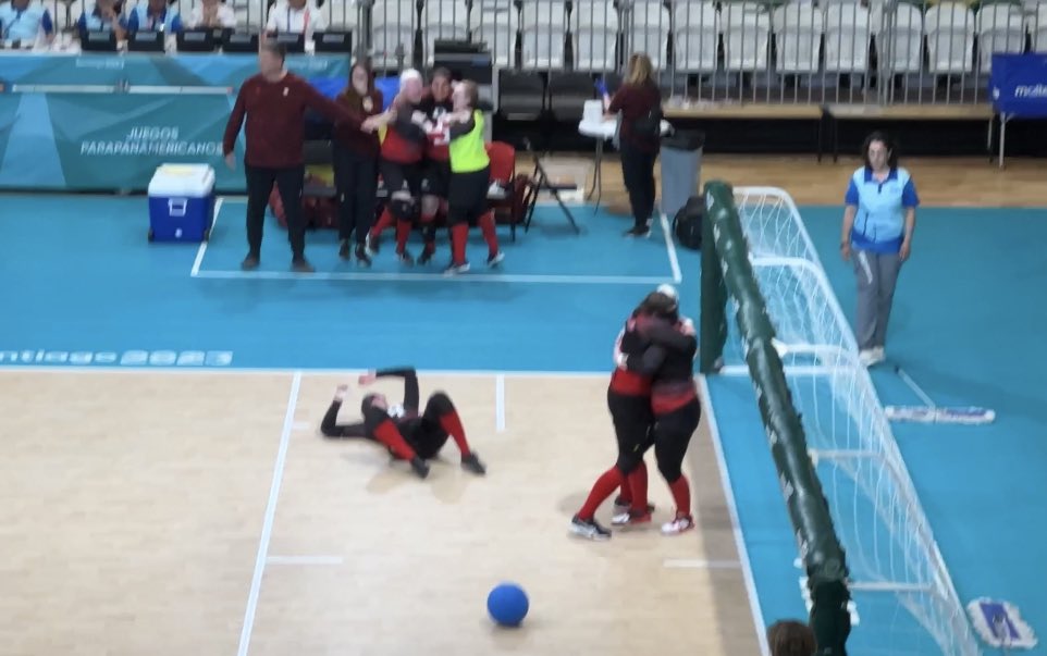 Devin_Heroux's tweet photo. Postgame reaction coming from Santiago as the Canadian goalball women beat USA 4-3 to win Parapan Am Games gold.

And clinch a berth to Paris 2024.

Outstanding. https://t.co/do0zYWCcPV