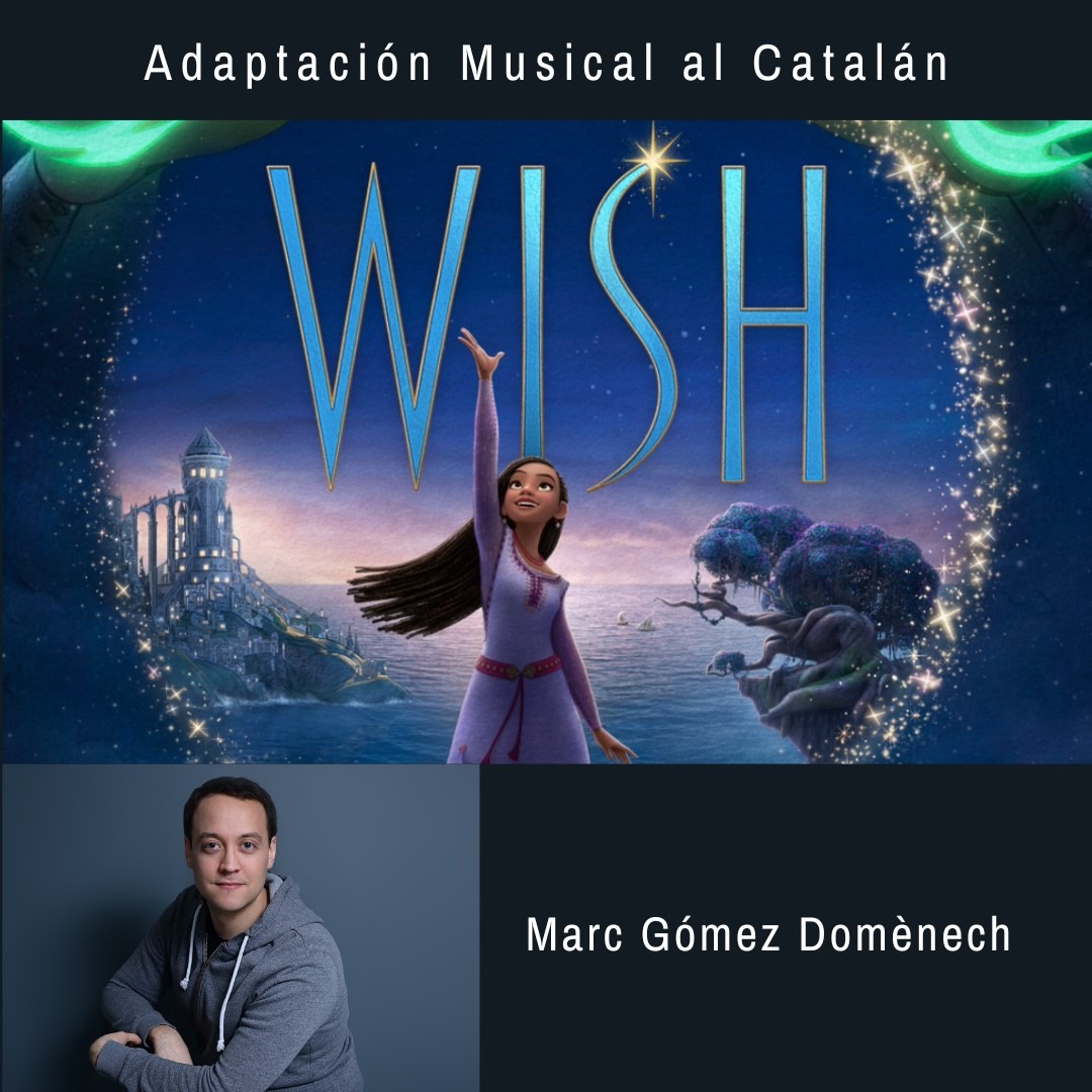 escuelatav's tweet photo. 💫 Nos encanta anunciar que @marcgomezd, profesor de nuestros cursos de adaptación musical, ha sido el responsable de adaptar las letras de Wish al catalán.
👏 ¡Enhorabuena!
#wish #disneywish #doblajedecanciones #doblajemusical #doblaje #dubbing #songdubbing #songtranslation https://t.co/XwLMKKfL92
