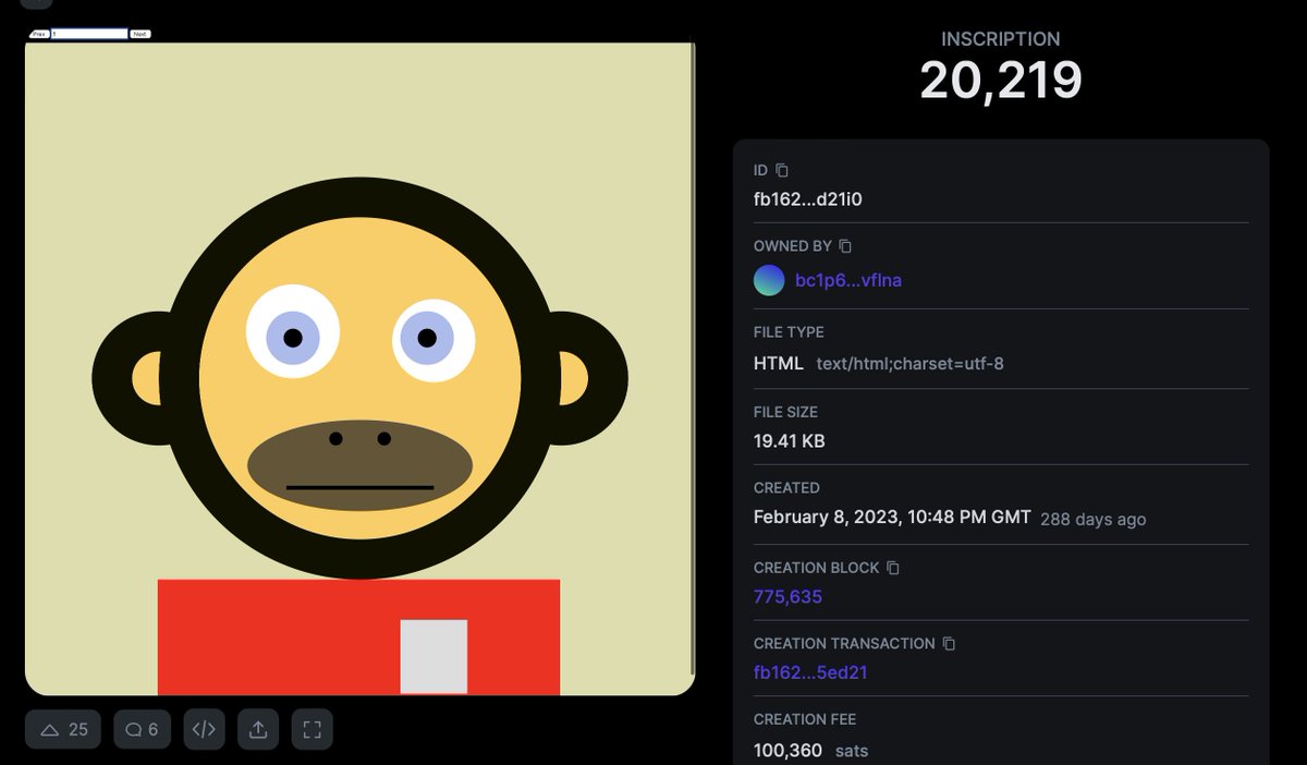 𝐅𝐈𝐑𝐒𝐓 𝟏𝟎𝐊 𝐂𝐎𝐋𝐋𝐄𝐂𝐓𝐈𝐎𝐍 𝐎𝐍 𝐁𝐈𝐓𝐂𝐎𝐈𝐍? 👀

In the next 12 months, you will see many people confidently stating that <a href="/Bitcoin_Punks_/">Bitcoin Punks</a>  was the first 10k collection inscribed on Bitcoin.

You will also see many people saying that it was @onchainmonkey 🤔

The