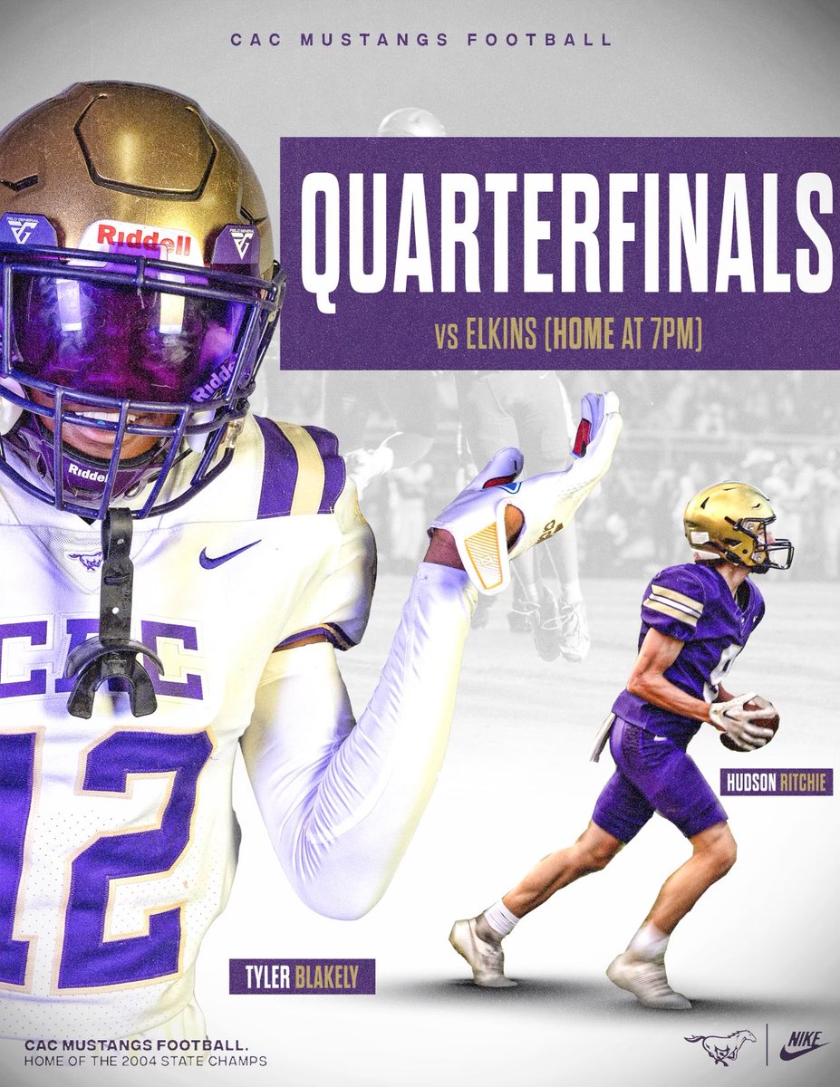 CAC_football's tweet photo. Quarterfinals football on the Mountain tonight ‼️ 

#faststangs #best https://t.co/Vcr4wCYWC6
