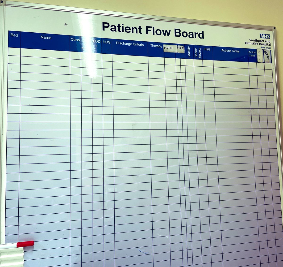 The sign of a good go live 🩵
Digital whiteboards are in and adopted!

So proud of our pilot wards.
So proud of our clinical systems team.
So exhausted I could cry 🥺
This has been a long time coming.

#SoProud #PatientFlow #DigitalTransformation #WipedTheWhiteboards