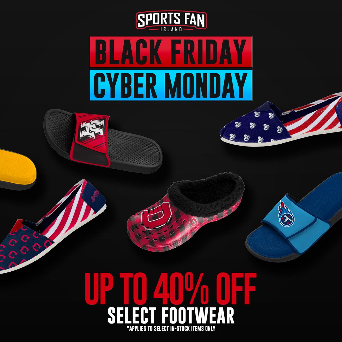 SportsFanIsland's tweet photo. BFCM IS LIVE 🤩 Dont miss out on up to 40% off select footwear! 🛍️ https://t.co/vF7OxxRQnp