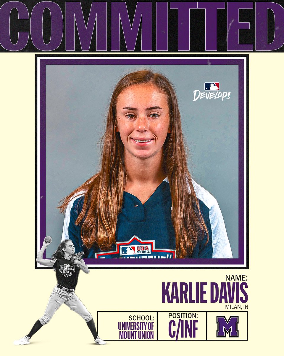 Congratulations to <a href="/karlie__davis/">karlie davis</a> on her softball commitment to <a href="/UMU_Softball/">University of Mount Union Softball</a> 🥎‼️ #MLBDevelops