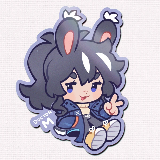 I don't expect this to take off or anything, but I'm making little M stickers to trade with other people if they make Arknights OC stickers   though I'll probably end up just giving them away i think LMAOOOOO but pwease let's make AK OC stickers