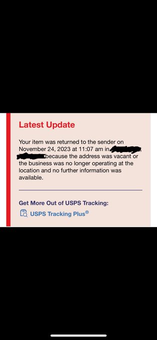 Help!! Someone I sent a dong to just got this message from usps, what do i do?? https://t.co/nqntvXs