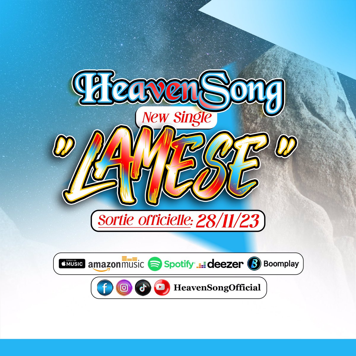 tauruscorptg's tweet photo. New single disponible bientôt !
Artiste: HeavenSong
Titre: "LAMÉSÉ"
Rdv le 28 Nov. 2023 pour la sortie officielle du titre "LAMÉSÉ".
🔔Abonnez-vous à la chaîne YouTube ici 👉🏾 https://t.co/ZyWWyFjTGj
#HeavenSong #NewSingle #Lamese #OutSoon #Gospel #Team228 #Team233 #Dispora228 https://t.co/yxyZDMPHi7