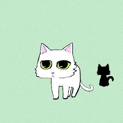 「black cat white cat」 illustration images(Latest)