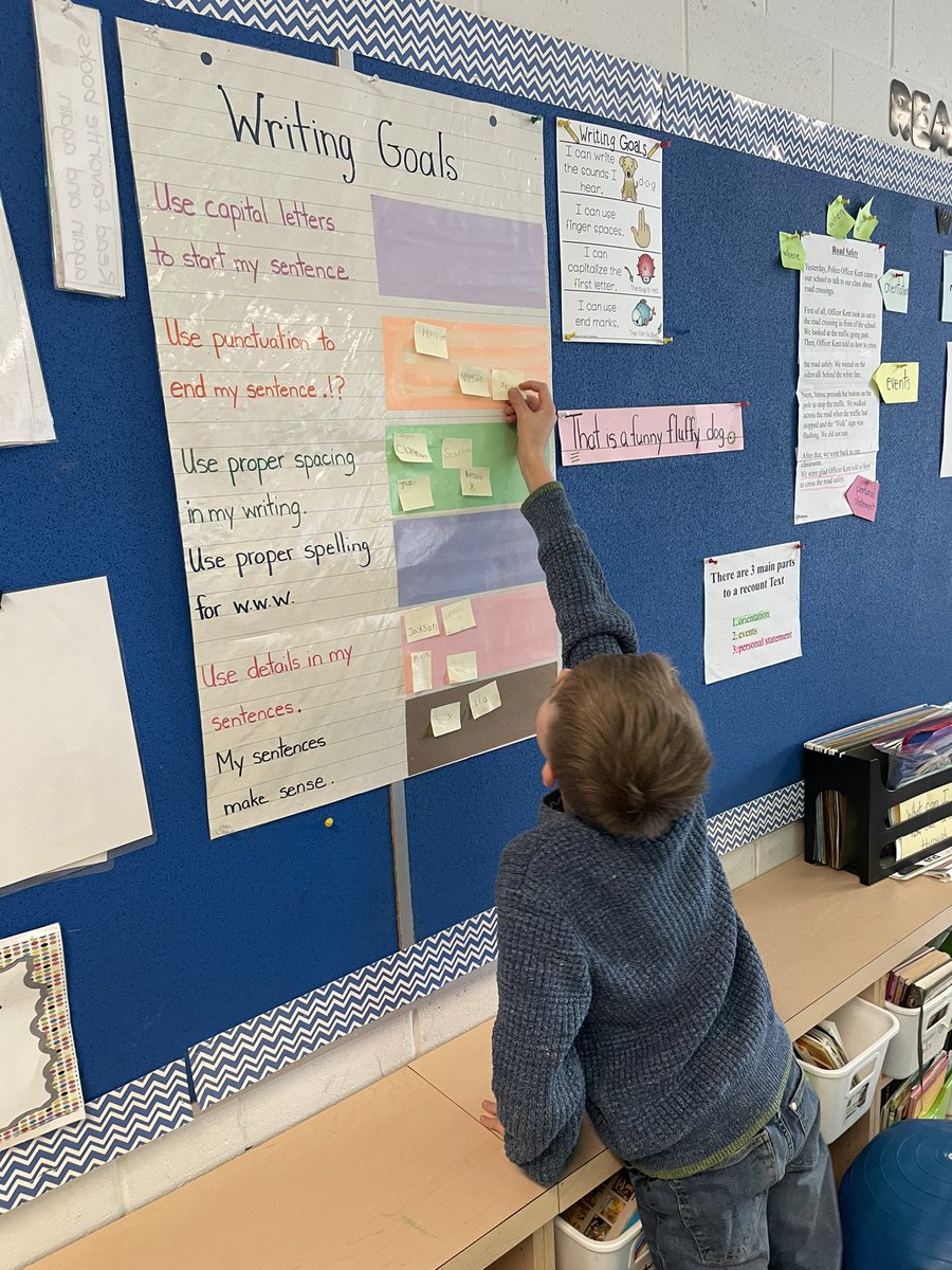 Grade 2 Ss reflected on their recent writing pieces and then set personal goals to improve the overall quality of their work. <a href="/StTheresaOCSB/">St. Theresa School</a>